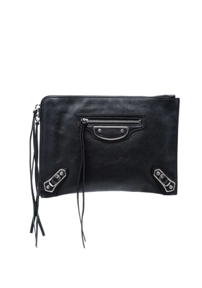 Balenciaga Pre-Owned 2017 Chevre Motocross Classic Metallic Edge clutch bag - Black