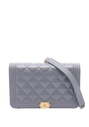CHANEL Pre-Owned 2021-2026 Quilted Caviar Boy Wallet on Chain crossbody bag - Grey