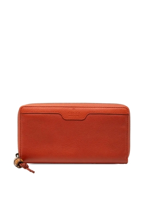 Gucci Pre-Owned 2000-2015 Leather Bamboo Zip Around Wallet long wallets - Orange