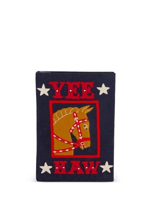 Olympia Le-Tan Yee-Haw Book embroidered clutch bag - Blue