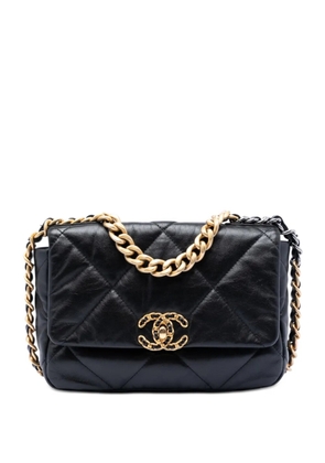 CHANEL Pre-Owned 2020 Medium Lambskin 19 Flap satchel - Black