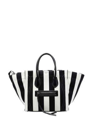 Celine Pre-Owned 2015 Medium Striped Canvas and Cotton Phantom Luggage tote bag - Black