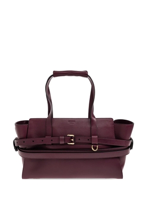 Moschino Tie Me buckle-detail leather tote bag - Red