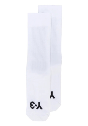 Y-3 signature stripe socks - White