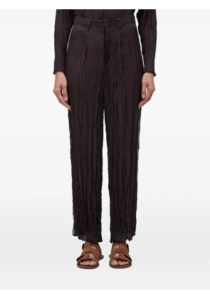 Osklen crinkled-finish trousers - Brown