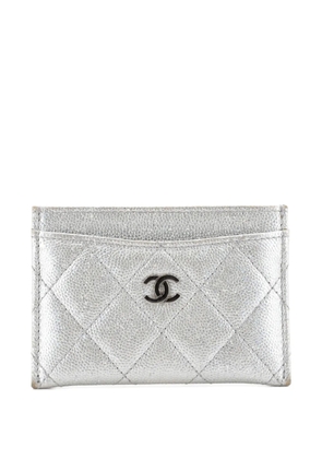 CHANEL Pre-Owned Classic Quilted Iridescent Caviar card holder - Metallic