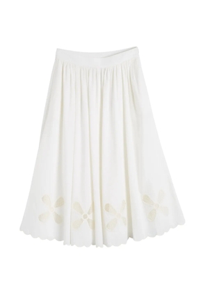 Chinti & Parker broderie midi skirt - White