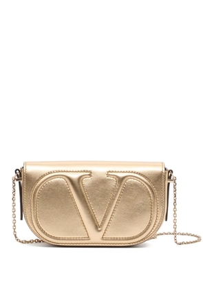 Valentino Garavani VLogo Walk pouch with metallic nappa chain - Gold