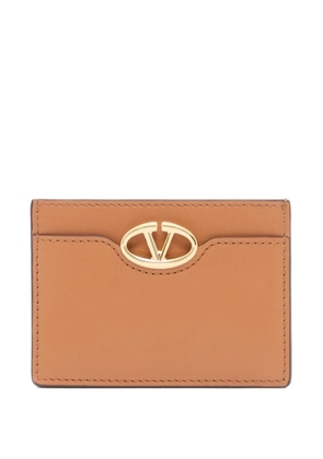 Valentino Garavani card holder The Bold Edition in calfskin - Brown