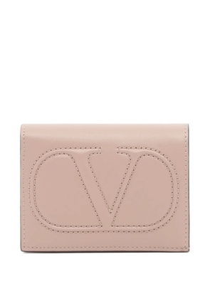 Valentino Garavani small Vlogo wallet in calfskin - Pink