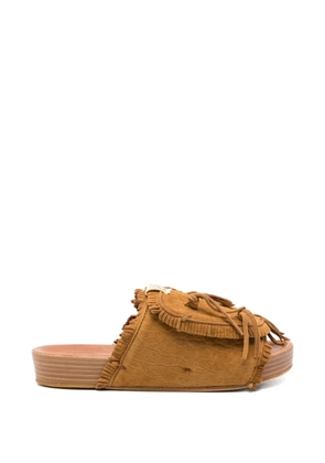 visvim Christo Shaman fringe-trim sandals - Brown