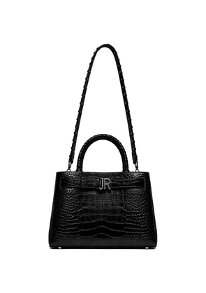 John Richmond croc-effect braided-handle tote bag - Black