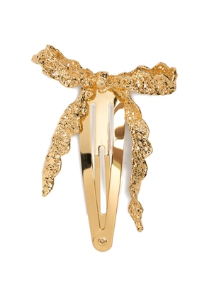 SHUSHU/TONG x YVMIN bow-detail textured hair clip - Gold