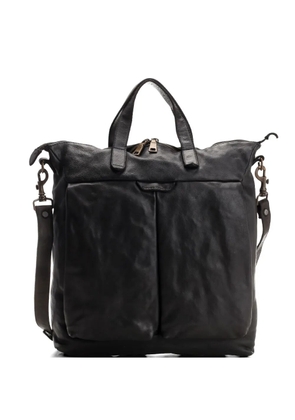 Al Duca D’Aosta 1902 Helmet 27 brushed leather messenger bag - Black