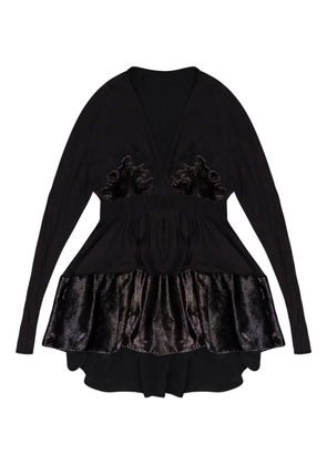 Lanvin lace V-neck flared top - Brown