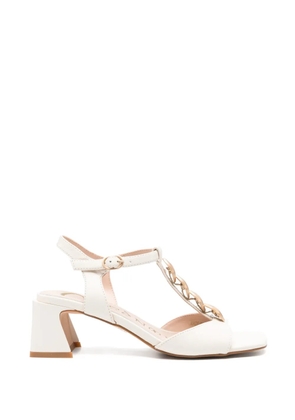CAFèNOIR chain-link T-bar sandals - White