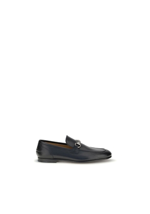 Gucci Black Calf Leather Bos Taurus Slip-On Loafers - EU39.5/US6.5