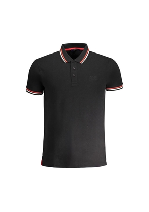 Cavalli Class Black Cotton Men Polo Shirt - XL