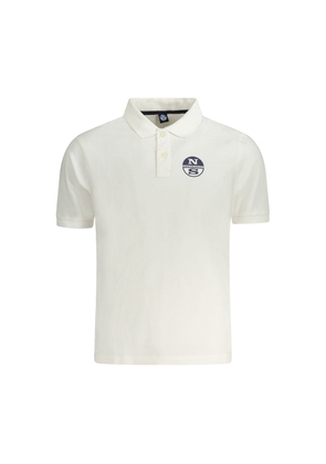 North Sails White Cotton Men Polo Shirt - S