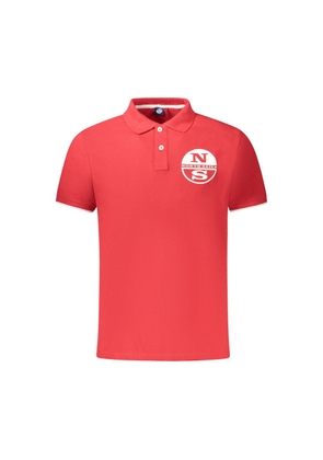 North Sails Red Cotton Men Polo - S