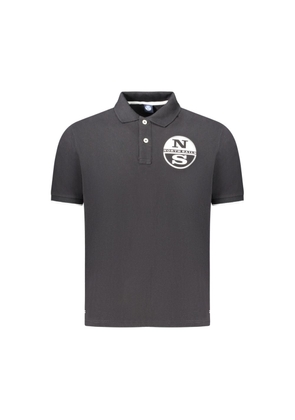 North Sails Black Cotton Men Polo - S