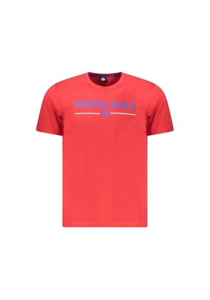 North Sails Red Cotton Men T-Shirt - M