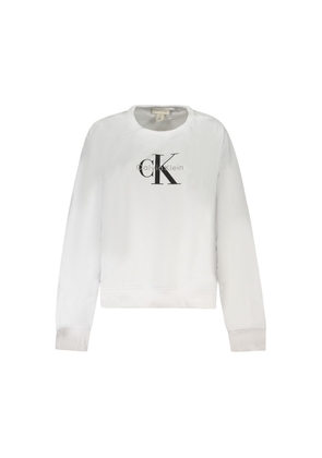 Calvin Klein White Cotton Women Sweatshirt - XL