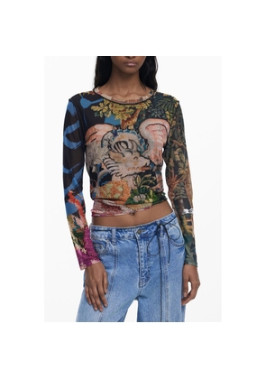 Desigual Black Polyester Women T-Shirt - XS