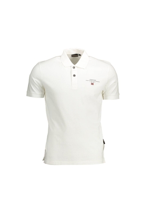 Napapijri White Cotton Men's Polo Shirt - M