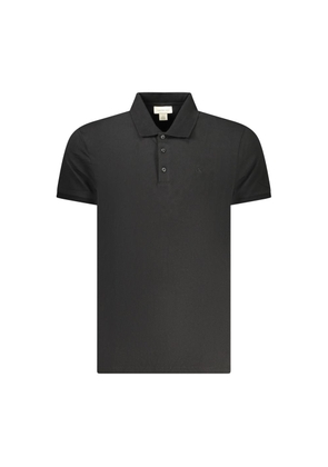 Calvin Klein Black Cotton Men Polo Shirt - S