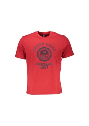 North Sails Red Cotton Men T-Shirt - M