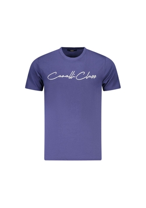 Cavalli Class Blu Cotton Men T-Shirt - XL