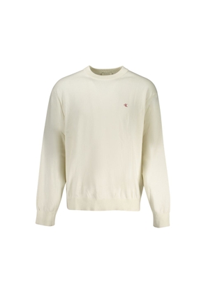 Calvin Klein White Cotton Men Sweater - XL