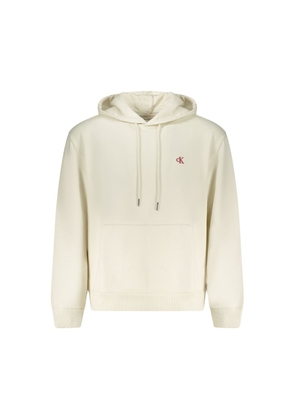 Calvin Klein White Cotton Men's Hoodie - L