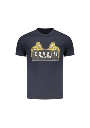Cavalli Class Blu Cotton Men T-Shirt - L