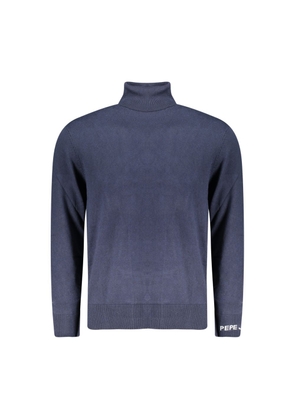 Pepe Jeans Blue Cotton Men Sweater Turtleneck - S