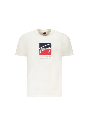 Tommy Hilfiger White Cotton Men T-Shirt - M