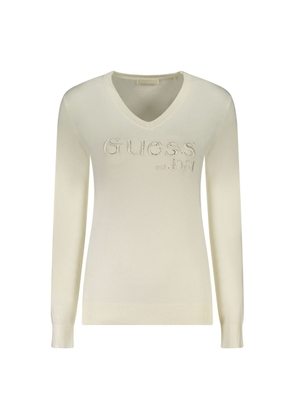 Guess Jeans Bianco Viscosa Women's Long-Sleeved T-Shirt - L