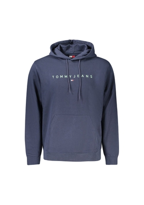 Tommy Hilfiger Blue Cotton Men's Hoodie Sweatshirt - XL