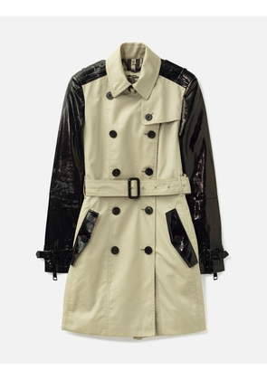 Patent Leather Sleeve Trench Coat