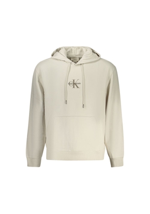 Calvin Klein Beige Cotton Men's Hoodie - XL