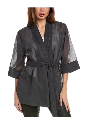 Brunello Cucinelli Black Cotton Sleveless Jacket - XS