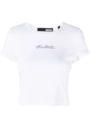ROTATE BIRGER CHRISTENSEN logo-appliqué cropped T-shirt - White