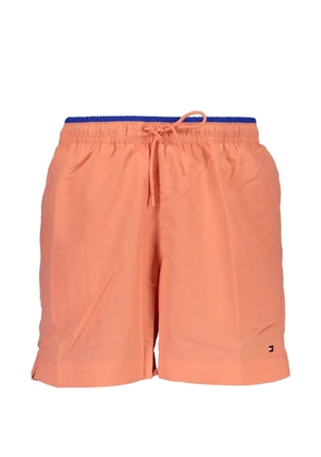 Tommy Hilfiger logo-patch drawstring swim shorts - Orange