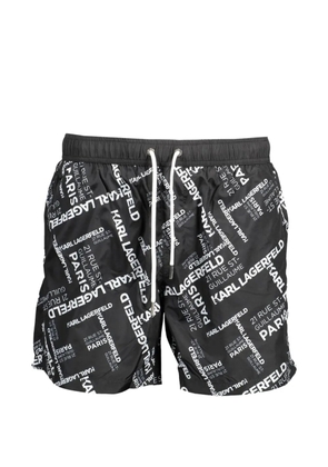 Karl Lagerfeld logo-print swim shorts - Black