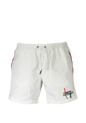 Karl Lagerfeld logo-print swim shorts - White