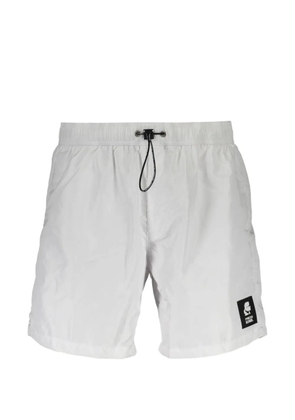 Karl Lagerfeld logo-patch drawstring swim shorts - White