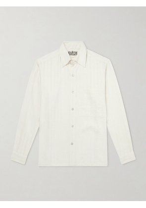 Kartik Research - Pataudi Striped Silk Shirt - Men - White - S