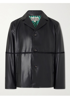 Kartik Research - Embroidered Leather Jacket - Men - Black - S