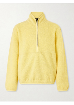 Aaron Levine - Wool-Blend Fleece-Bouclé Half-Zip Sweater - Men - Yellow - S